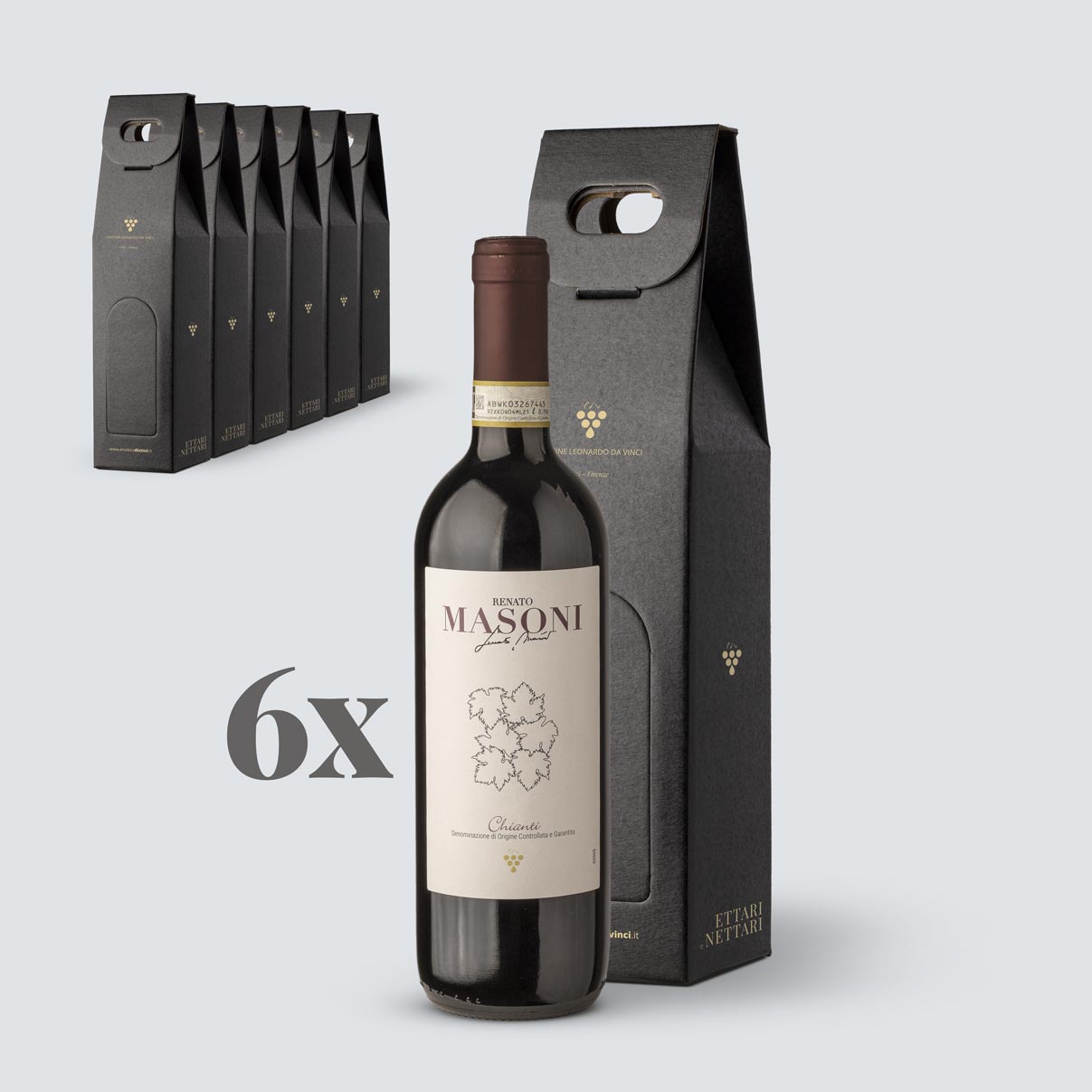 6x Chianti DOCG 2019 Confezione Regalo - Masoni (€ 8,90 a regalo)