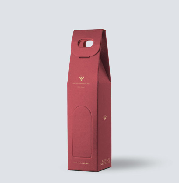 Confezione in kraft rossa da 1 bottiglia - Enoteca di Vinci e Montalcino