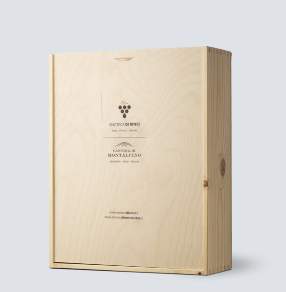 Cassetta in legno da 3 bottiglie - Enoteca di Vinci e Montalcino